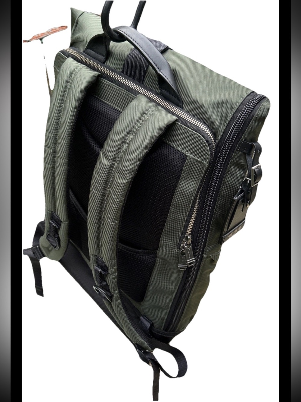 Tumi Alpha Bravo Luke Roll-Top Backpack Olive Green Ballistic Nylon Carry On Bag - Picture 12 of 14